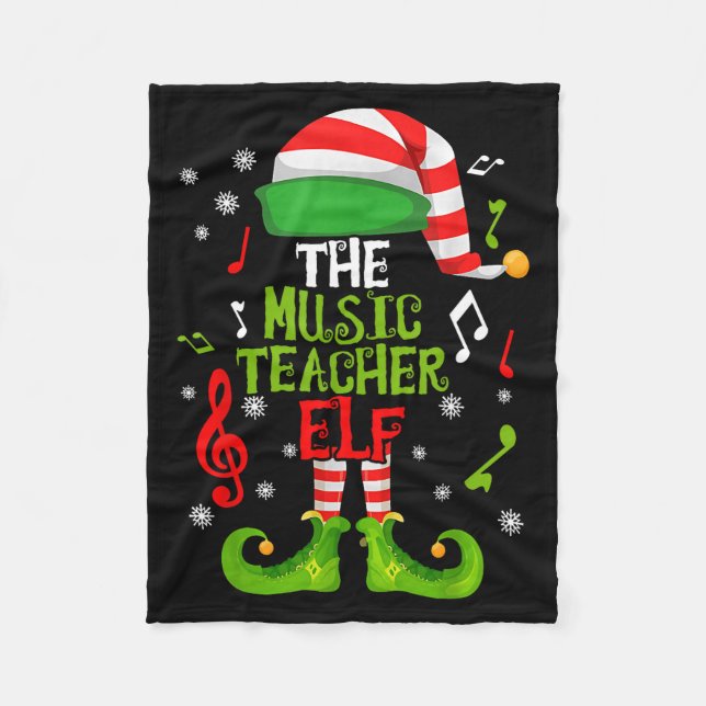 Cobertor De Velo Music Teacher Elf Christmas Family Matching Xmas G (Frente)