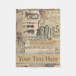 Cobertor De Velo música vintage Nota tuba violão violino Tema Músic