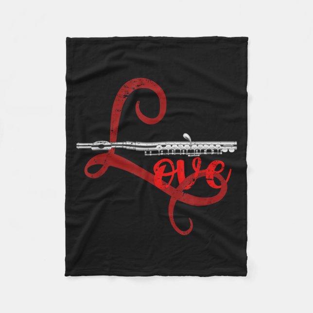 Cobertor De Velo Musician Flutist Valentines Day Gift Orchestra Flu (Frente)