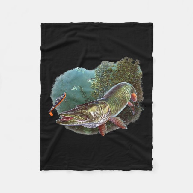 Cobertor De Velo Muskie Hunter Musky Pescador Voa Pescaria Nov (Frente)