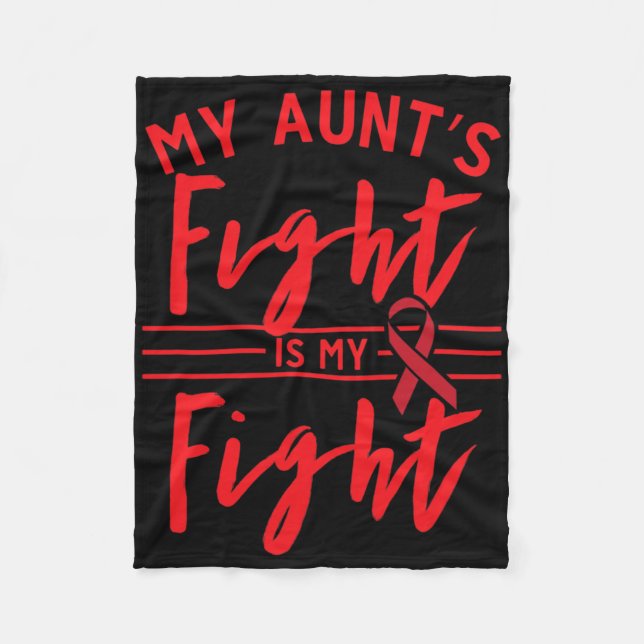 Cobertor De Velo My Aunt's Fight Is My Fight Blood Cancer Awareness (Frente)