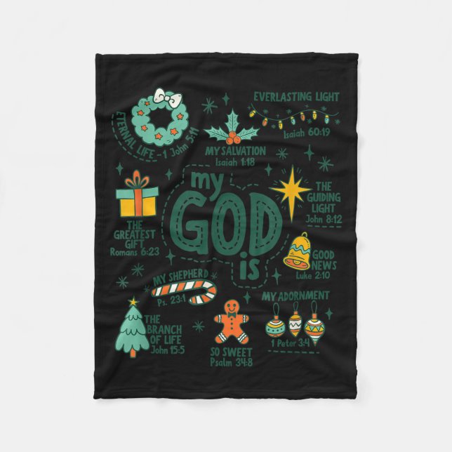 Cobertor De Velo My God Is Christmas Jesus Is The Reason Faith Chri (Frente)