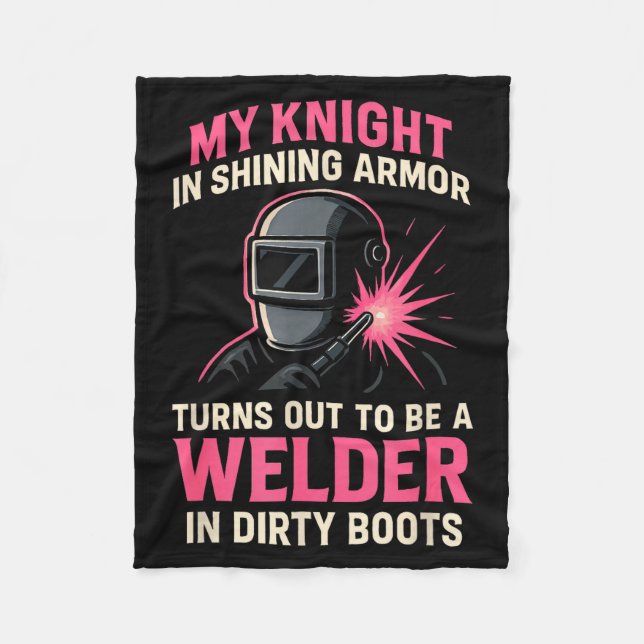 Cobertor De Velo My Knight In Shining Funny Welder Wife Women Girls (Frente)