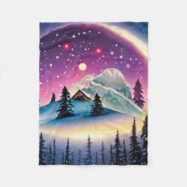 Cobertor De Velo Mystic Mountain Fleece Blanket (Frente)