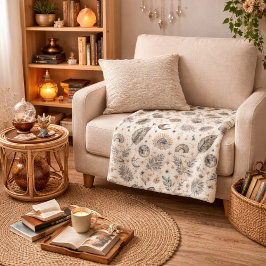 Cobertor De Velo Mystical Celestial Moon Stars Pattern