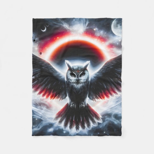 Cobertor De Velo Mystical Cosmic Celestial Owl (Frente)