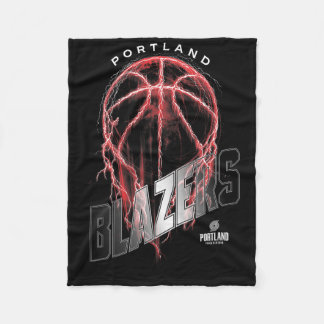 Cobertor De Velo N Portland Trail Blazers Lightning Bolt Sketll Log
