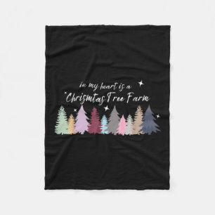 Cobertor De Velo Na Minha Coração Há Uma Fazenda De Árvore De Natal