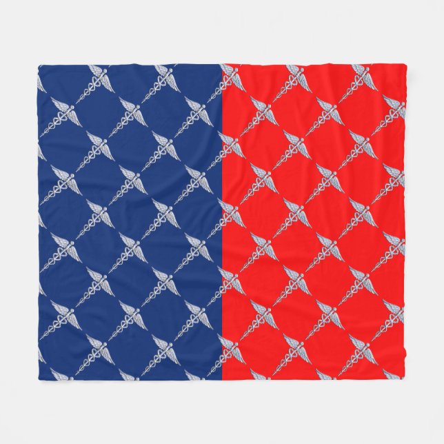 Cobertor De Velo Na moda Caduceus - Liga dos Símbolos Médicos (Frente (Horizontal))