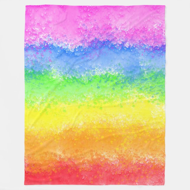 Cobertor De Velo Na moda do arco-íris de splatter de aquarela (Frente)