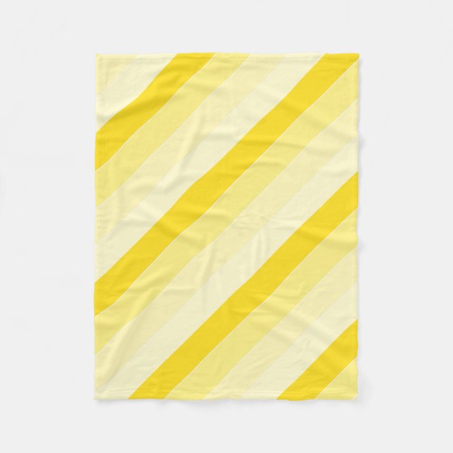Cobertor De Velo Na moda moderno Vanilla Yellow Stripes brancas (Frente)