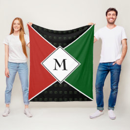 Cobertor De Velo Na moda MONOGRAM Geométrico | Cores Pan-Africanas