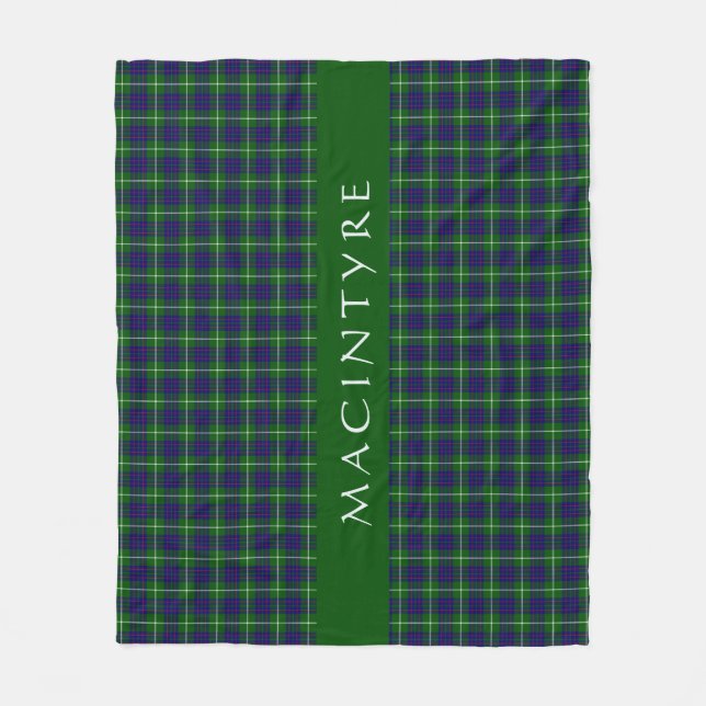 Cobertor De Velo Na moda Scottish Clan MacIntyre Tartan Custom (Frente)