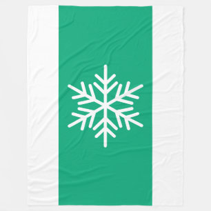 Cobertor De Velo Na moda Snowflake - Largas brancas largas verdes