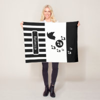 Na moda Songbird Black White Stripes Personalizada