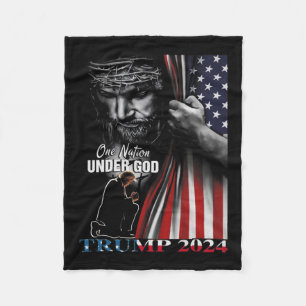 Cobertor De Velo Nação Sob Deus Trump 2024 Bandeira de Deus America