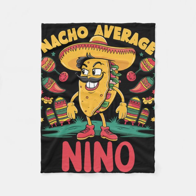 Cobertor De Velo Nacho Average Nino Correspondência Mexicana Cinco  (Frente)