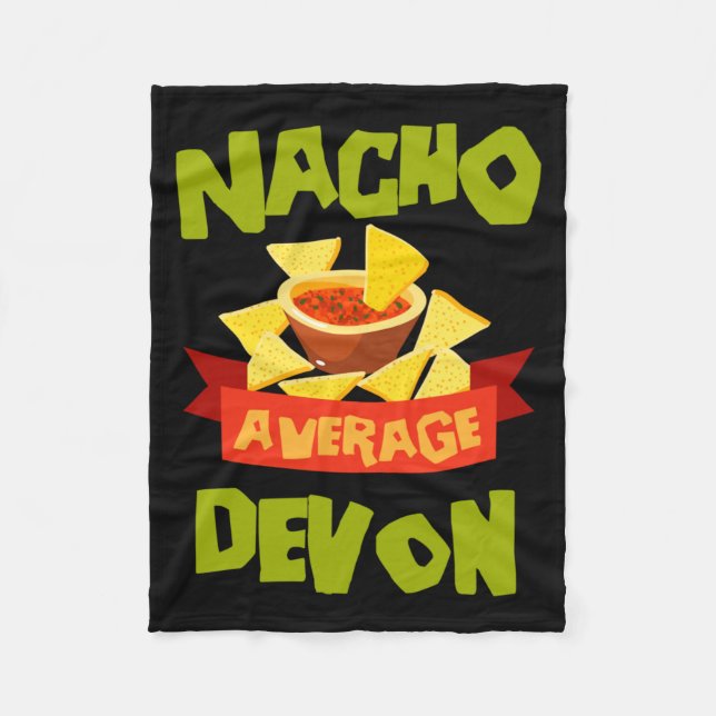 Cobertor De Velo Nacho Devon Médio Farto Aniversário Personalizado (Frente)