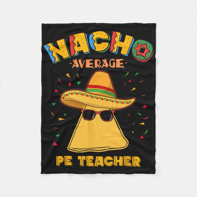 Cobertor De Velo Nacho Média Pe Teacher Cinco De Mayo (Frente)
