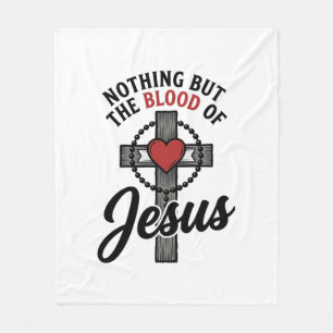 Cobertor De Velo Nada Além do Sangue de Jesus Camisa Vintage Cruz