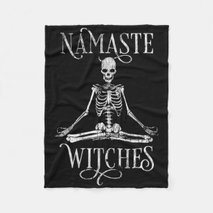 Cobertor De Velo Namaste de Esqueleto de Yoga de Halloween Feminino