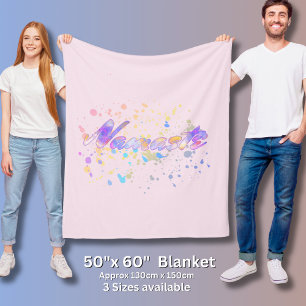 Cobertor De Velo Namaste para Yoga Watercolor Molde Cor Rosa Amarel