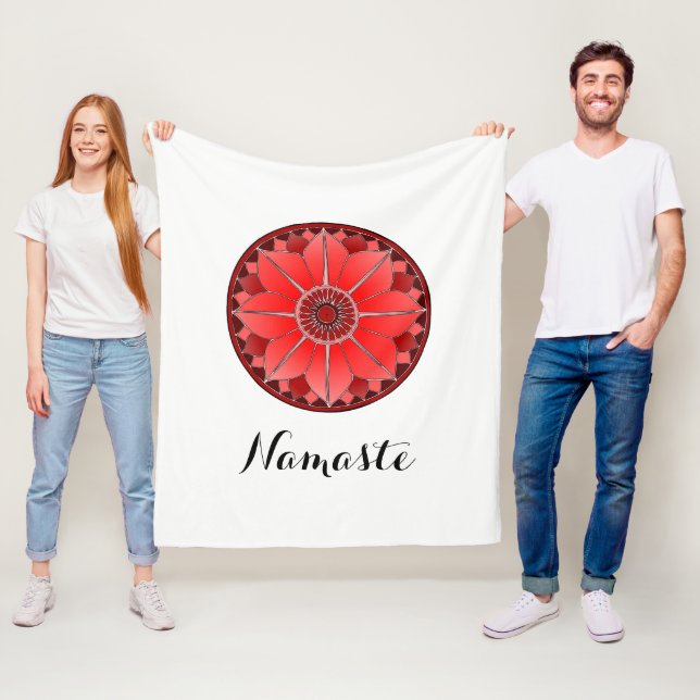 Cobertor De Velo Namaste Vermelho Moderno Mandala (In Situ)