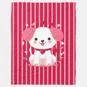 Cobertor De Velo Namorados de cachorrinho de striping fofo
