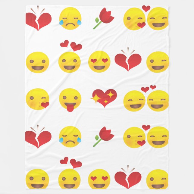 Cobertor De Velo Namorados Emojis (Frente)