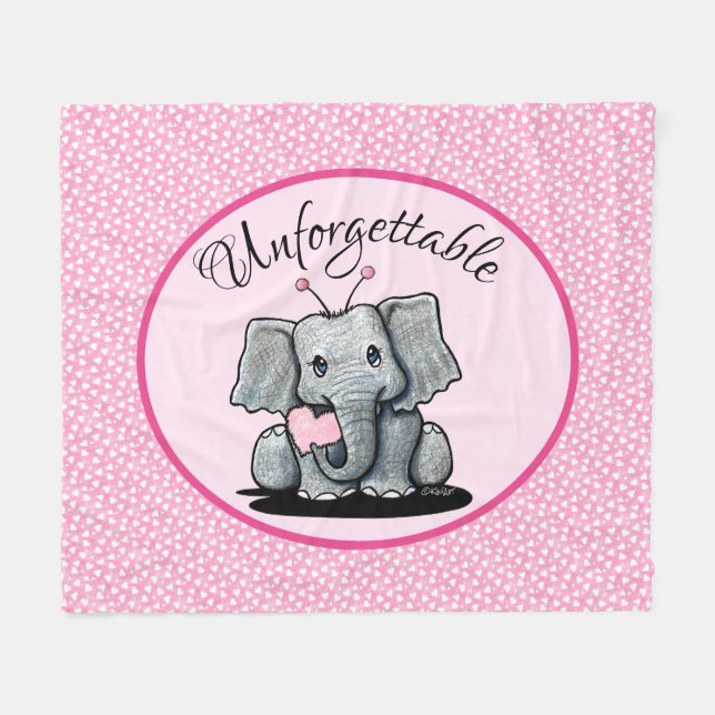 Cobertor De Velo Namorados KiniArt Elefante Fleece Blanket (Frente (Horizontal))