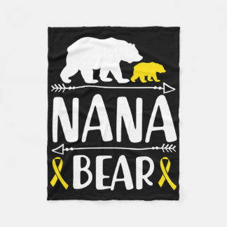 Cobertor De Velo Nana Bear Infância Cancer Conscientização Vovó de 