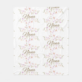 Cobertor De Velo Nana Personalizada com Padrão Floral Pastel
