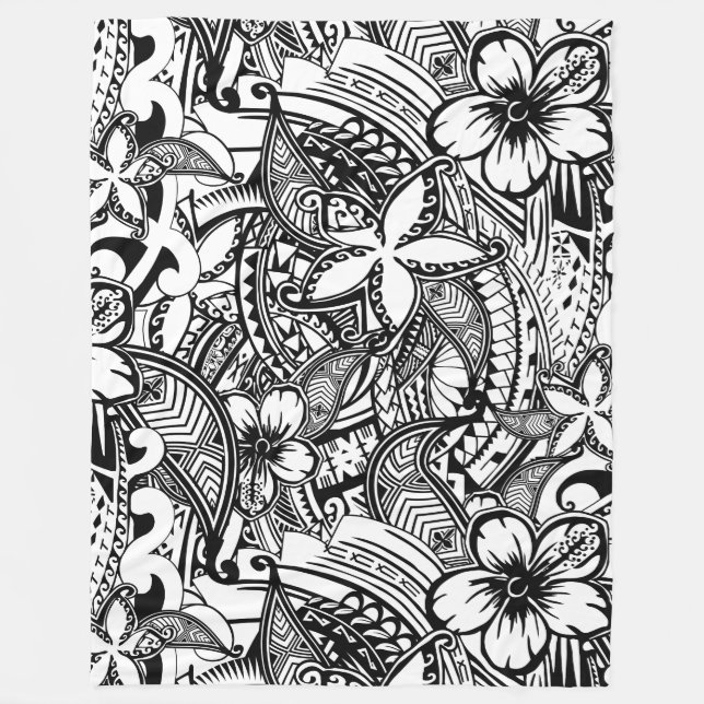 Cobertor De Velo Não é sempre tatuagens polinésios pretos ou (Frente)