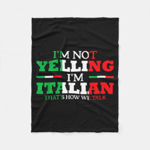 Cobertor De Velo Não Estou Gritando Sou Italiano Divertido Bandeira