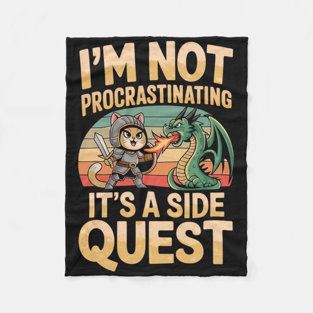 Cobertor De Velo Não estou procrastinando. É um Rpg Side Quest (Frente)