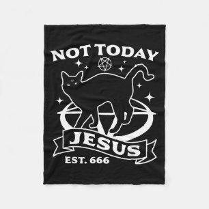 Cobertor De Velo Não Jesus - Gato Preto Satânico Diabo Halloween Gó