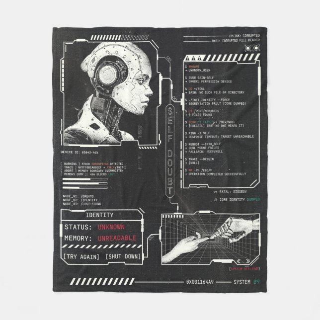 Cobertor De Velo Não reconhecido - Design de Streetwear de Techno-B (Frente)