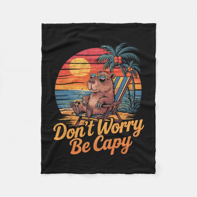 Cobertor De Velo Não se preocupe seja Cappy Capivara engraçada féri (Frente)