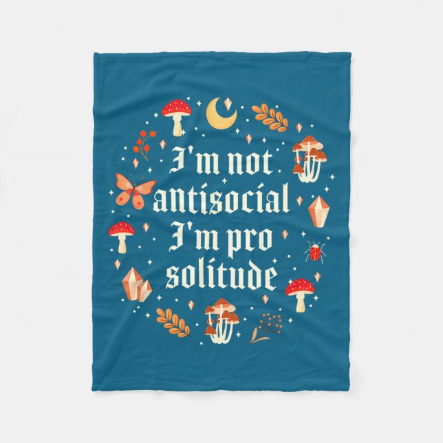 Cobertor De Velo Não sou antissocial, sou pró-solidão (Frente)