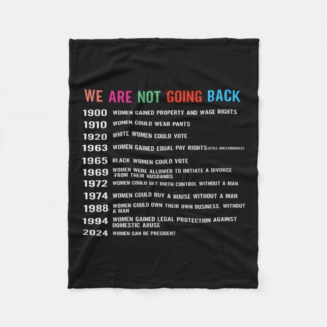 Cobertor De Velo Não Voltaremos Aos Direitos De Voto (Frente)