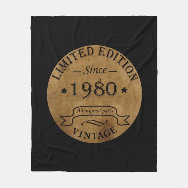 Cobertor De Velo Nascer de aniversário de 1980 (Frente)