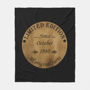 Cobertor De Velo nascer em outubro de 1980 Vintage aniversário