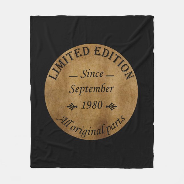 Cobertor De Velo nascer em setembro de 1980, data de nascimento (Frente)