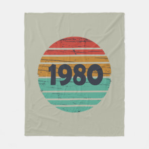 Cobertor De Velo Nascido em Presente de Aniversário Vintage 1980