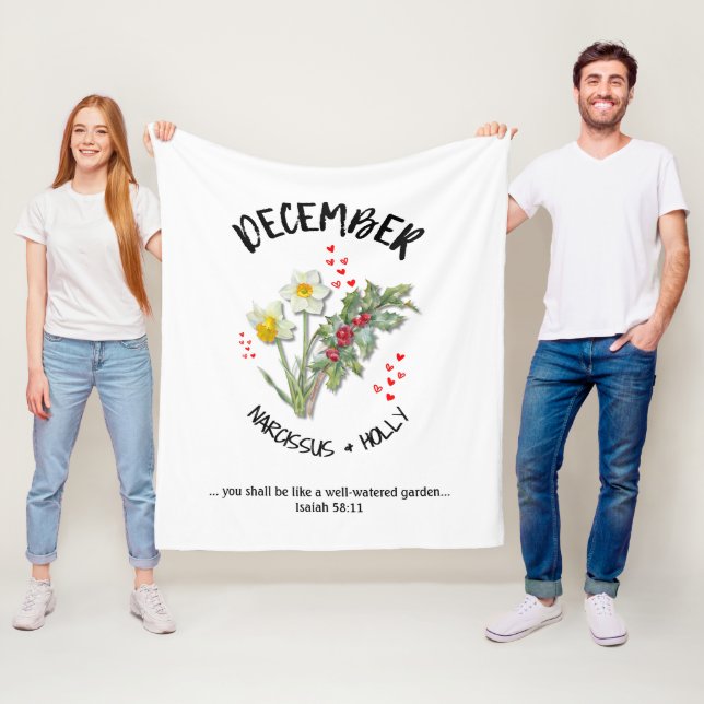 Cobertor De Velo Nascimento Mês Flor de DEZEMBRO Cristão (In Situ)