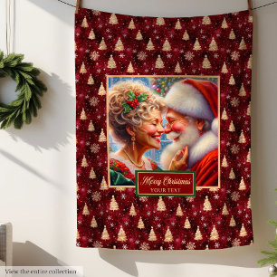 Cobertor De Velo Natal Blanket Gift Cozy Vintage Papai Noel