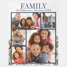 Cobertor De Velo Natal da família moderna 5 Fotos Marinho de colage