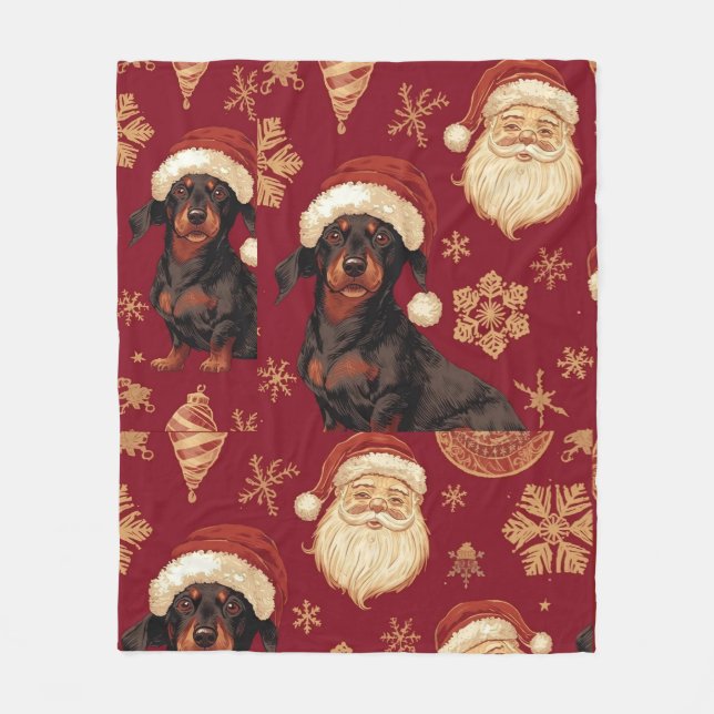 Cobertor De Velo Natal do Dachshund (Frente)