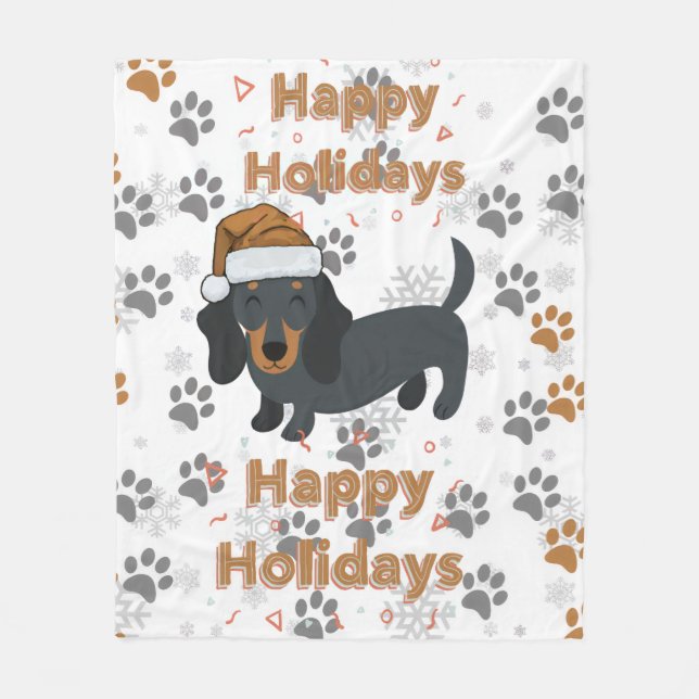 Cobertor De Velo Natal do Dachshund (Frente)