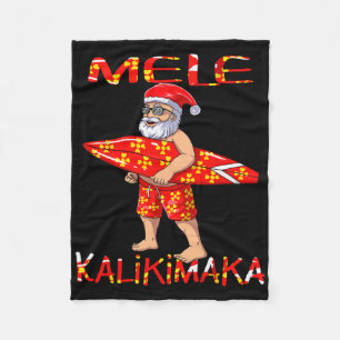 Cobertor De Velo Natal do Papai Noel Surfista Mele Kalikimaka